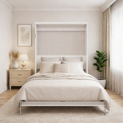 Queen Size Vertical Murphy Wall Cabinet Folding Bed With Automatic Legs - Gray - The Sleep Loft - Online Mattress Showroom NYC