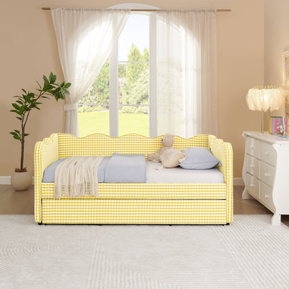 Gingham Daybed With USB Charging Port, Wave-Shaped Design - The Sleep Loft - Online Mattress Showroom NYC