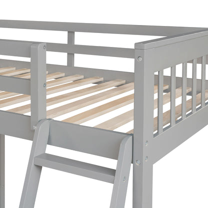 Solid L Shaped Bunk Bed With 3 Drawers, Ladder And Staircase - The Sleep Loft - Online Mattress Showroom NYC