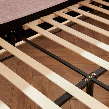 Cute Rabbit Ear Upholstered Platform Bed Frame With Safety Rail - The Sleep Loft - Online Mattress Showroom NYC
