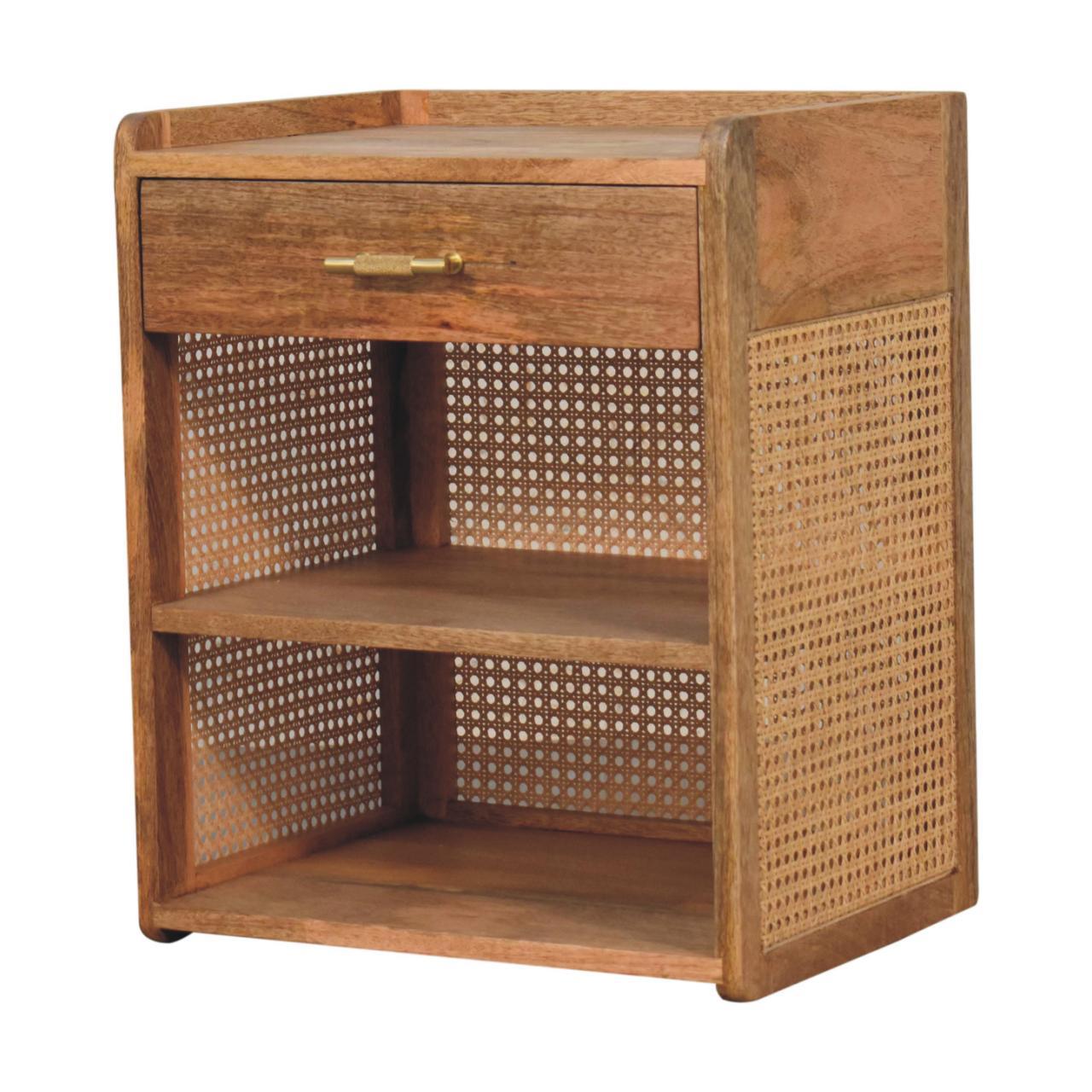 Larissa - T Bar Open Bedside Table - Oak - The Sleep Loft - Online Mattress Showroom NYC