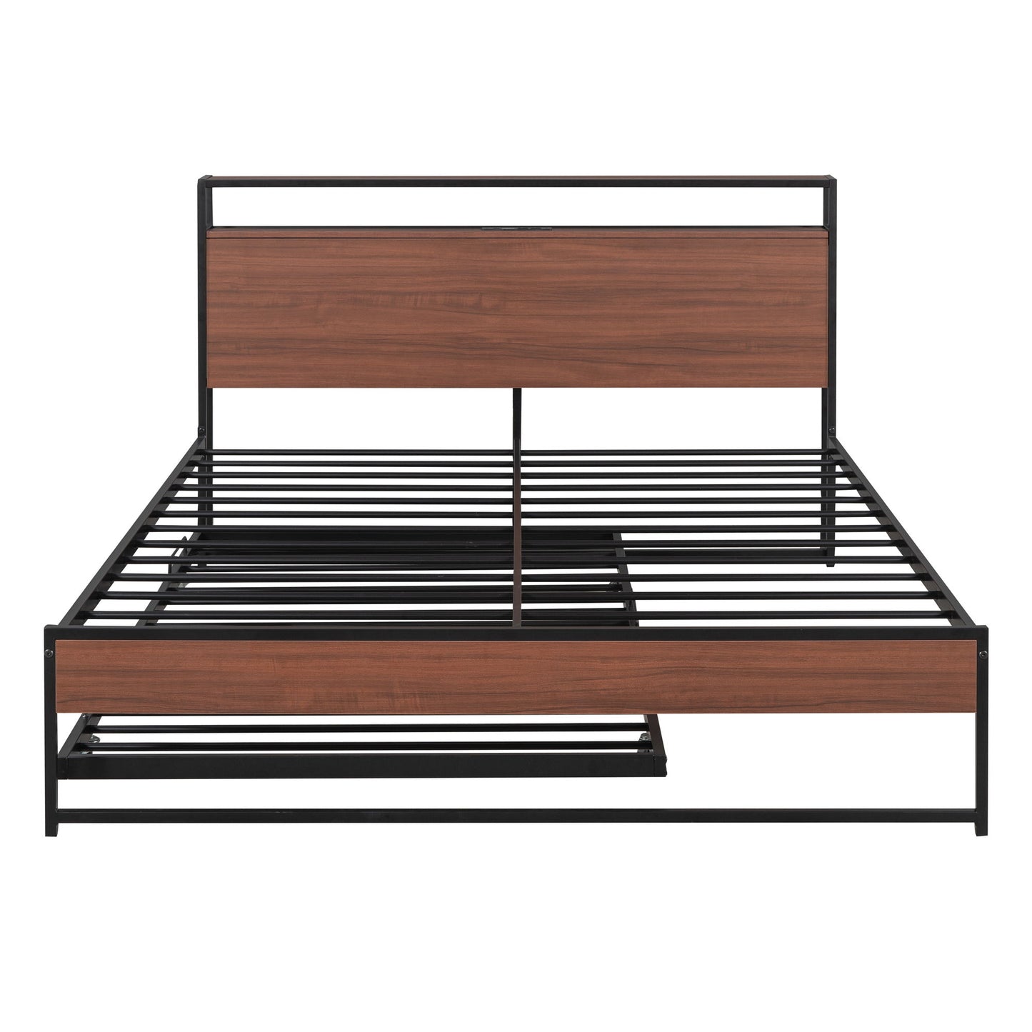 Platform Bed Frame With Trundle, USB Ports And Slat Support, No Box Spring Needed - The Sleep Loft - Online Mattress Showroom NYC