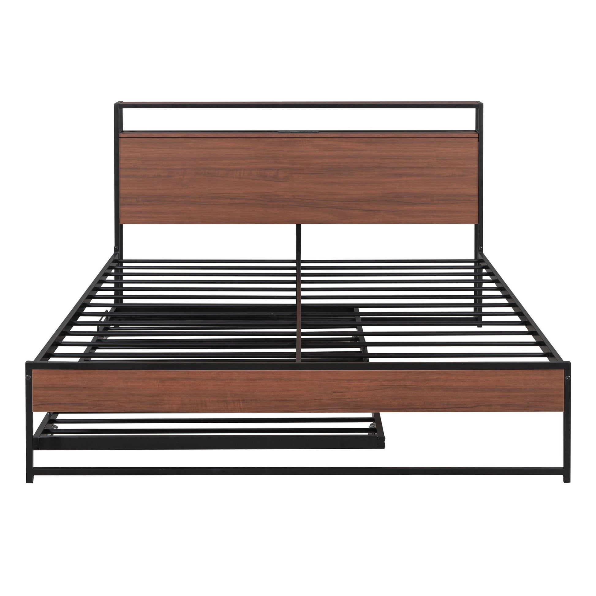 Platform Bed Frame With Trundle, USB Ports And Slat Support, No Box Spring Needed - The Sleep Loft - Online Mattress Showroom NYC