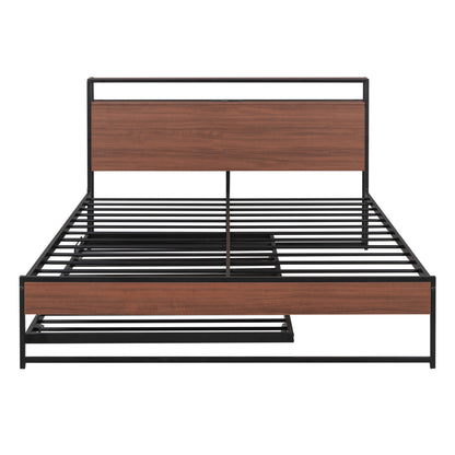 Platform Bed Frame With Trundle, USB Ports And Slat Support, No Box Spring Needed - The Sleep Loft - Online Mattress Showroom NYC