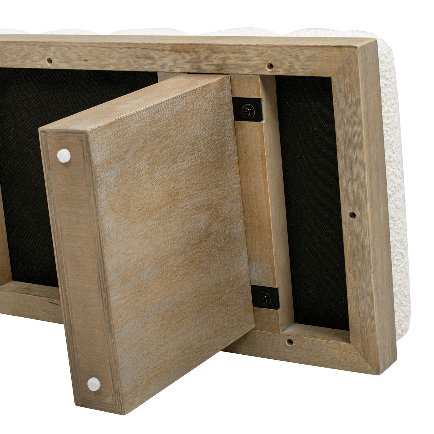 Bella - Upholstered Modern Accent Bench - Ivory White - The Sleep Loft - Online Mattress Showroom NYC