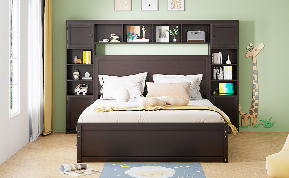 Bed With All In One Cabinet, Shelf And Sockets, Twin Long Trundle - The Sleep Loft - Online Mattress Showroom NYC