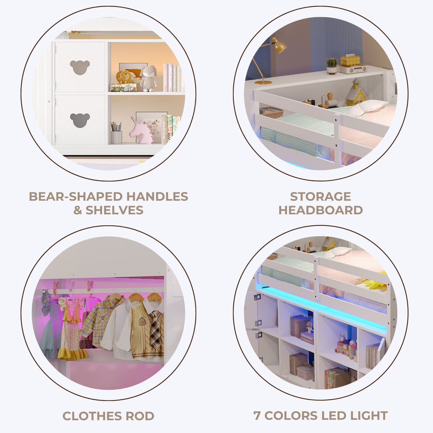 Loft Bed With Storage Cabinets, Staircase Drawers & LED Lights - The Sleep Loft - Online Mattress Showroom NYC