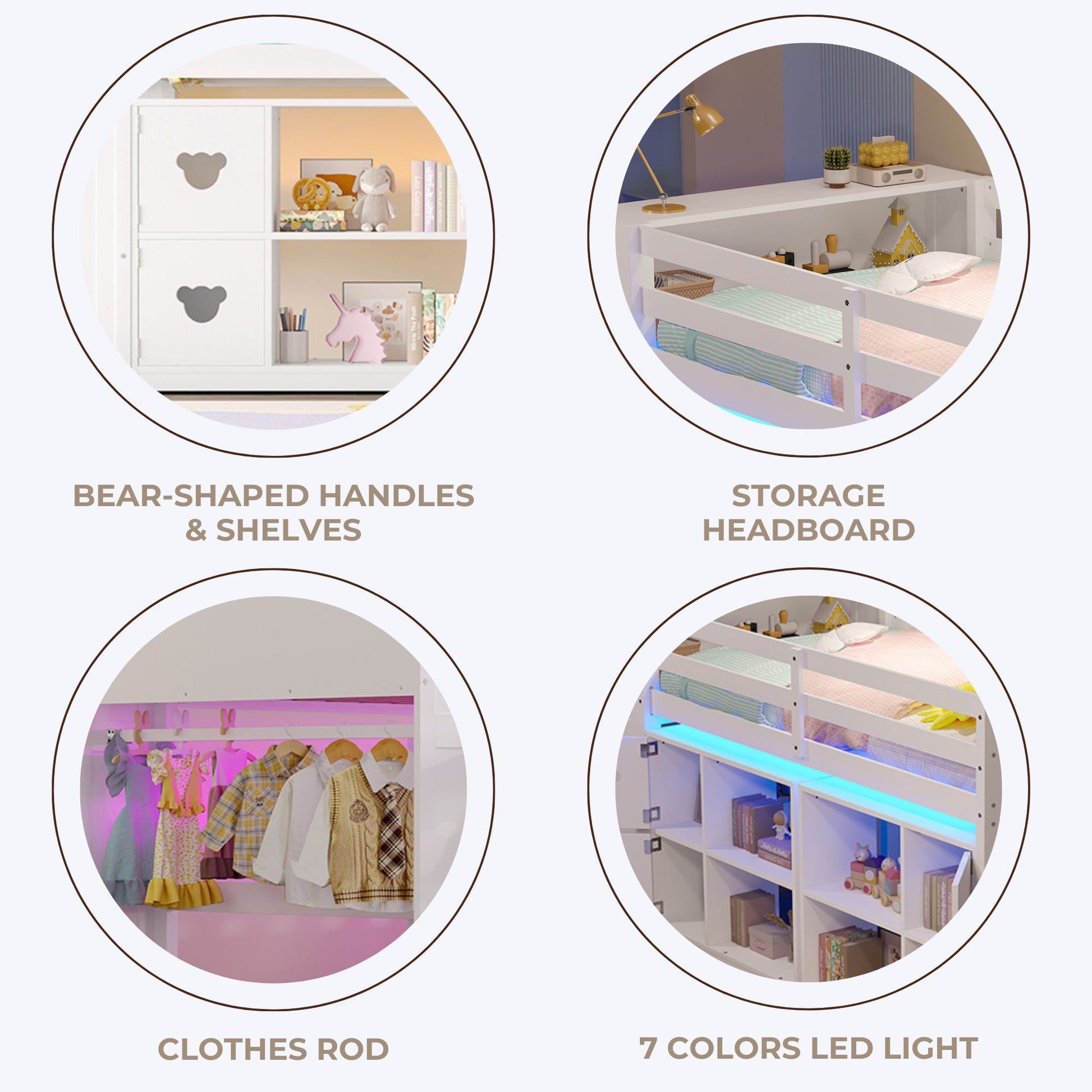 Loft Bed With Storage Cabinets, Staircase Drawers & LED Lights - The Sleep Loft - Online Mattress Showroom NYC