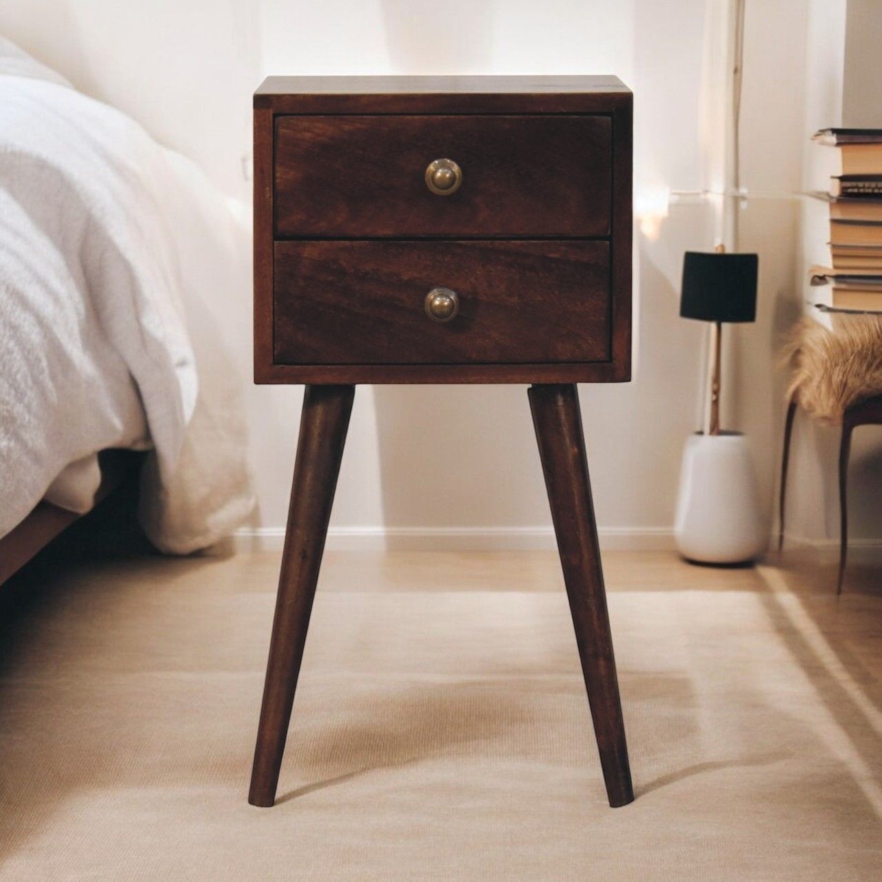 Solid Wood Mini Nightstand - The Sleep Loft - Online Mattress Showroom NYC