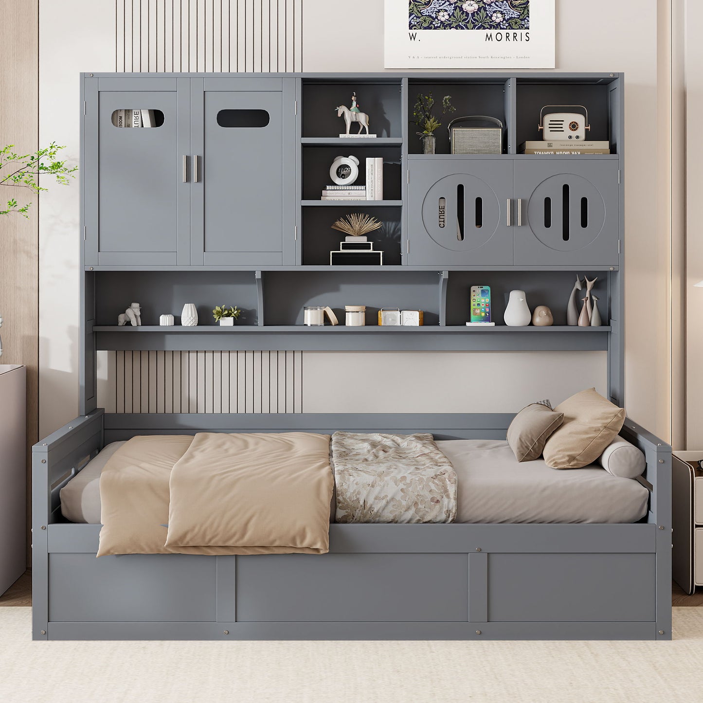 Daybed With All-In-One Cabinet And Shelf - The Sleep Loft - Online Mattress Showroom NYC