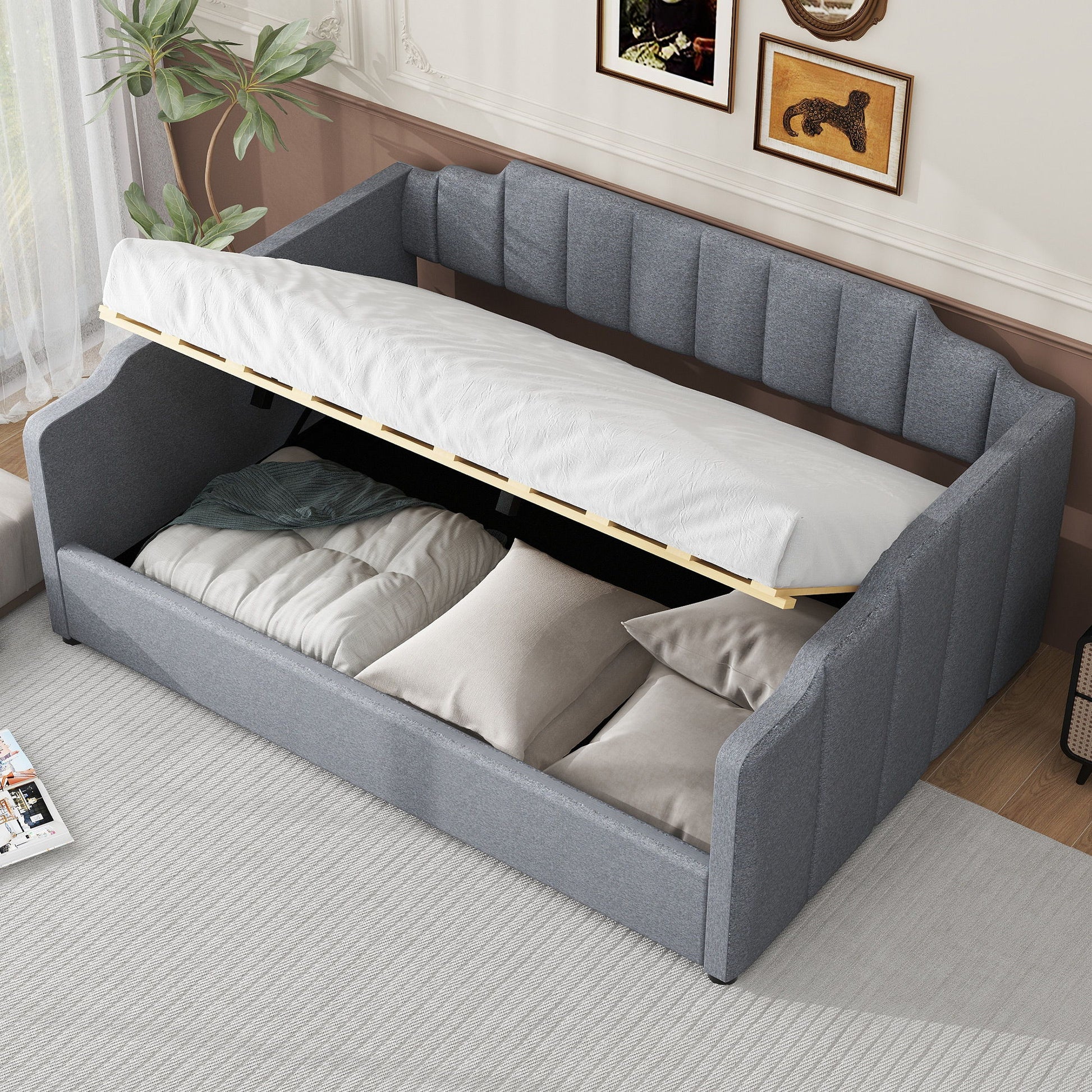 Modern Upholstered Daybed With Underneath Storage - The Sleep Loft - Online Mattress Showroom NYC