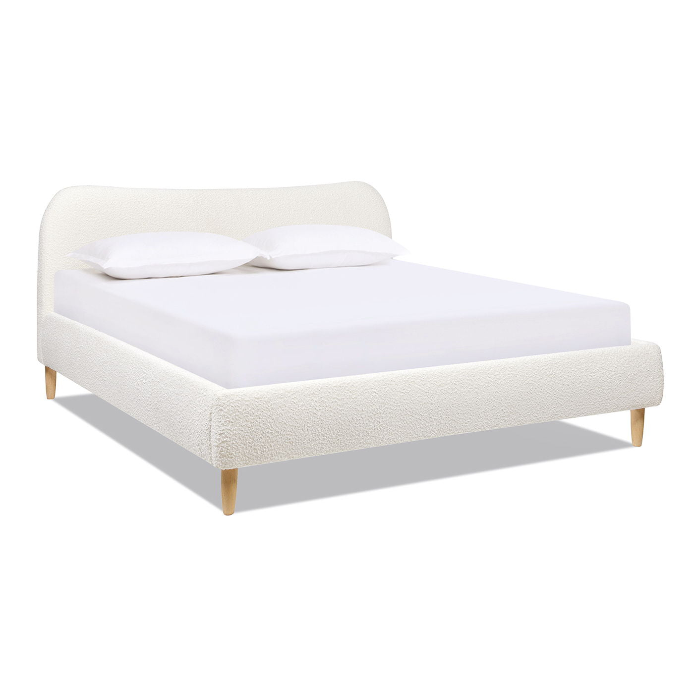 Roman - Curved Headboard Upholstered Platform Bed - The Sleep Loft - Online Mattress Showroom NYC