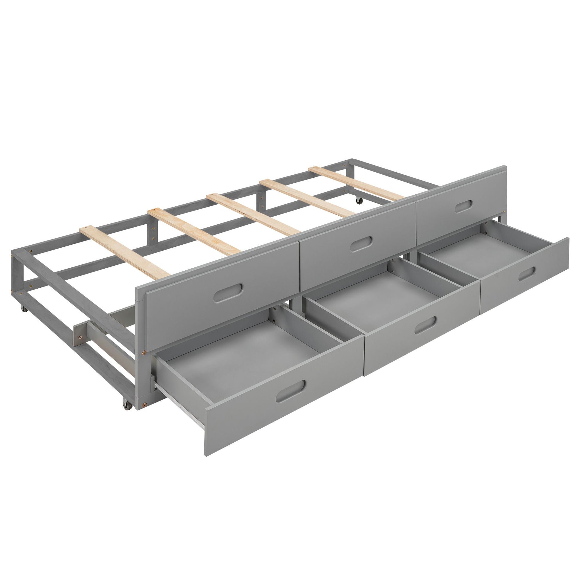 Platform Bed With Storage Headboard, USB, Trundle And 3 Drawers - The Sleep Loft - Online Mattress Showroom NYC