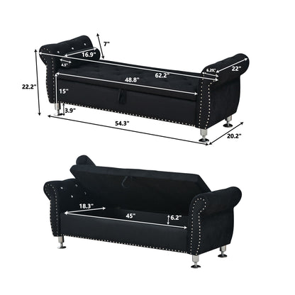 Storage Bench With Crystal Buttons And 1 Pillow For Bedroom - The Sleep Loft - Online Mattress Showroom NYC