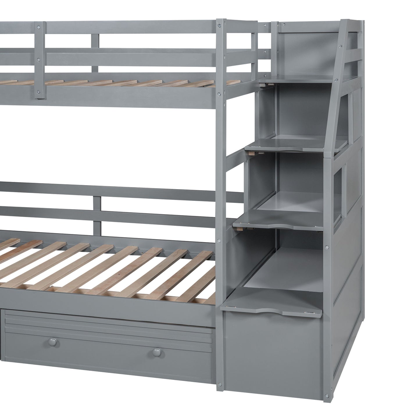 Bunk Bed With Storage Staircase, Slide, Desk, Drawers, And Shelves - The Sleep Loft - Online Mattress Showroom NYC