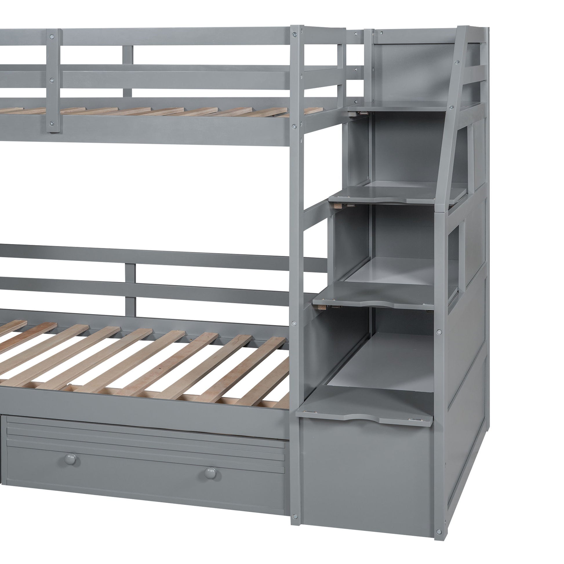 Bunk Bed With Storage Staircase, Slide, Desk, Drawers, And Shelves - The Sleep Loft - Online Mattress Showroom NYC