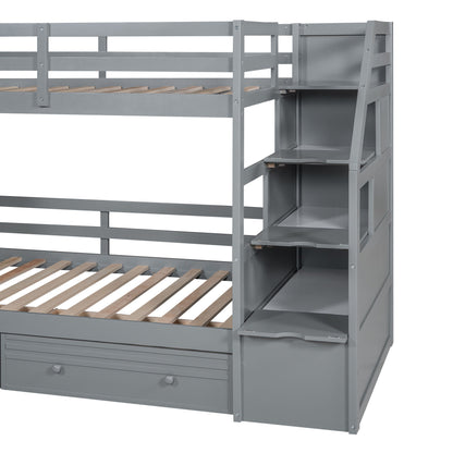 Bunk Bed With Storage Staircase, Slide, Desk, Drawers, And Shelves - The Sleep Loft - Online Mattress Showroom NYC