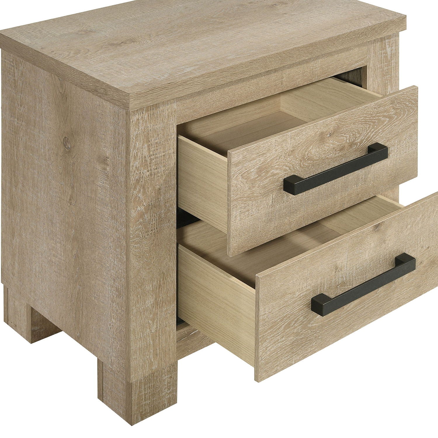 Sansome - 2 Drawer Nightstand Bedside Table - Oak - The Sleep Loft - Online Mattress Showroom NYC