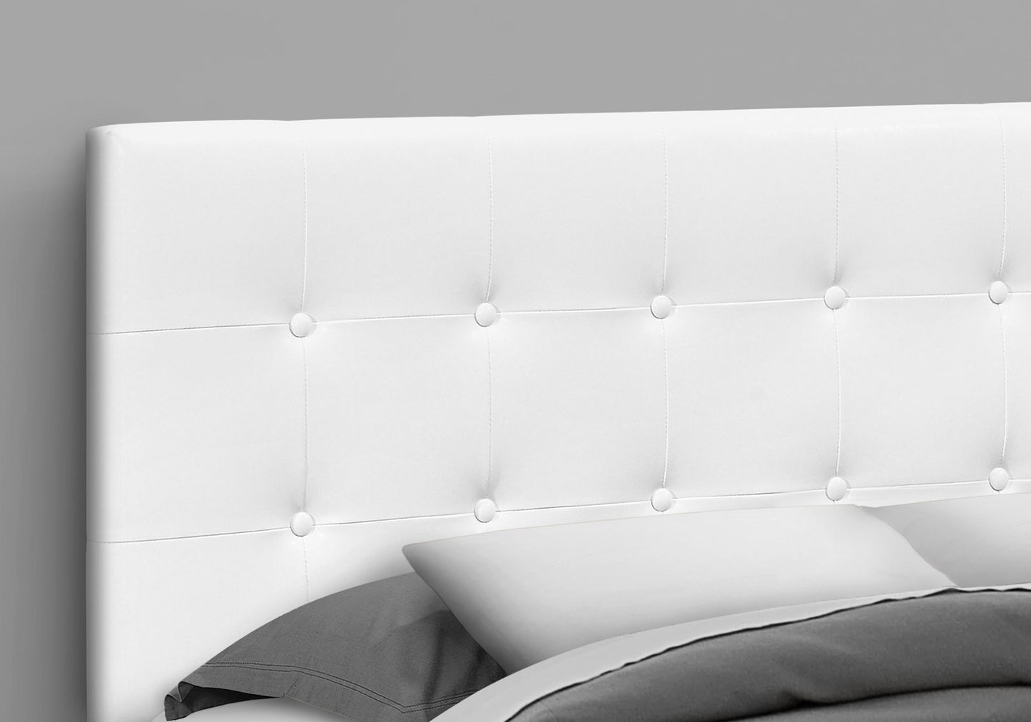 Queen Size Headboard Only Upholstered Leather Look - White - The Sleep Loft - Online Mattress Showroom NYC
