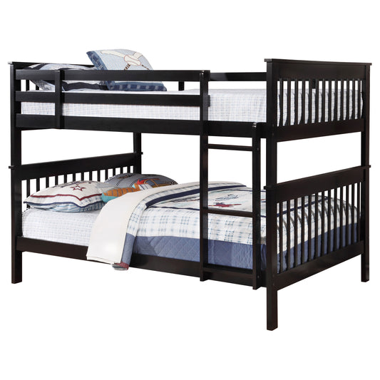 Chapman Wood Full Over Full Bunk Bed Black - The Sleep Loft - Online Mattress Showroom NYC