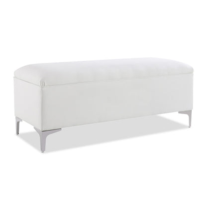 Madelyn - Modern Storage Bench - Bright White Dye - The Sleep Loft - Online Mattress Showroom NYC