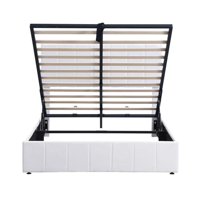 Elegant Upholstered Platform Bed With Hydraulic Storage System - The Sleep Loft - Online Mattress Showroom NYC