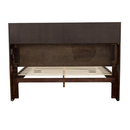 Queen Bed With Bookcase Headboard - Brown - The Sleep Loft - Online Mattress Showroom NYC