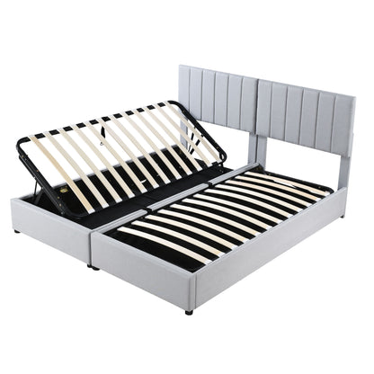 Upholstered Platform Bed With A Hydraulic Storage System - The Sleep Loft - Online Mattress Showroom NYC