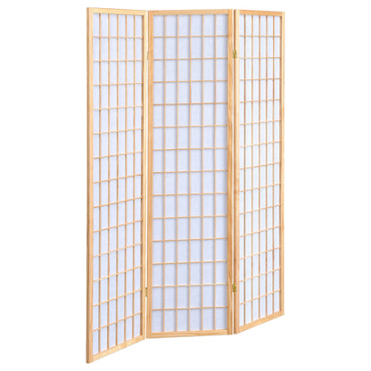 Carrie 3-Panel Room Divider Folding Shoji Screen Natural