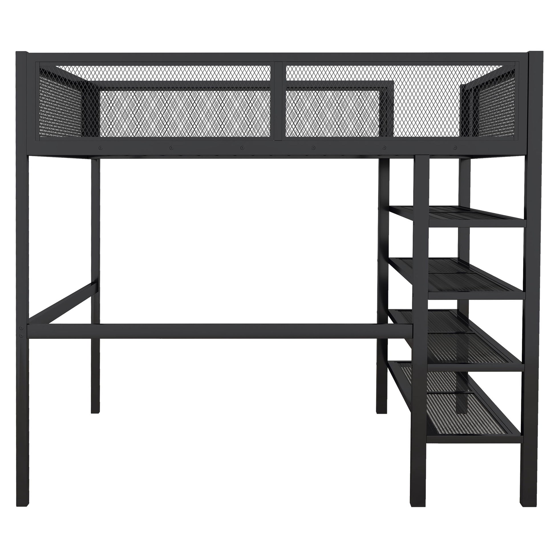 Loft Bed With 4 Tier Shelves And Storage - The Sleep Loft - Online Mattress Showroom NYC