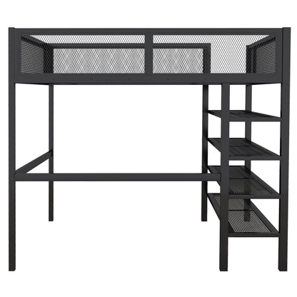 Loft Bed With 4 Tier Shelves And Storage - The Sleep Loft - Online Mattress Showroom NYC