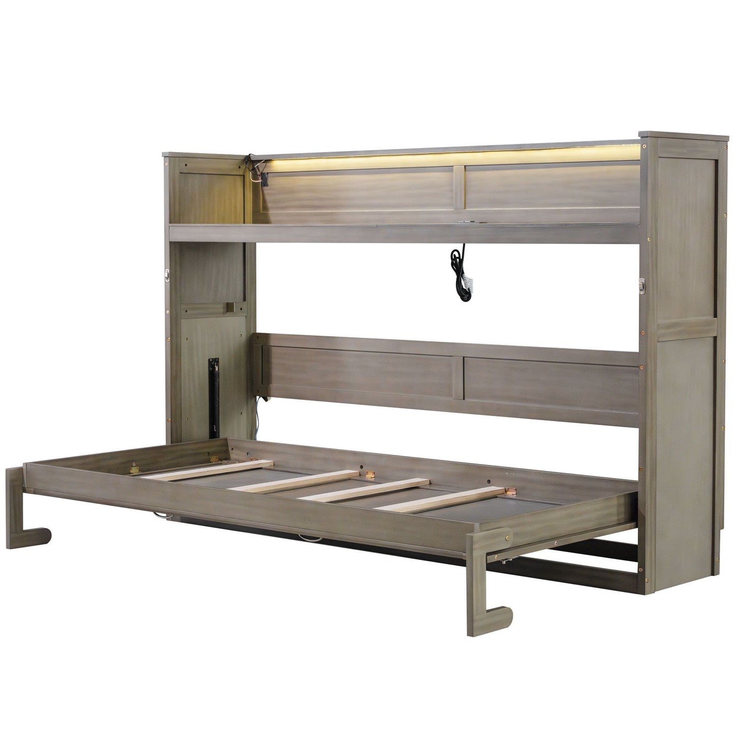 Murphy Bed With Desk, LED Light And USB Charging Station - The Sleep Loft - Online Mattress Showroom NYC