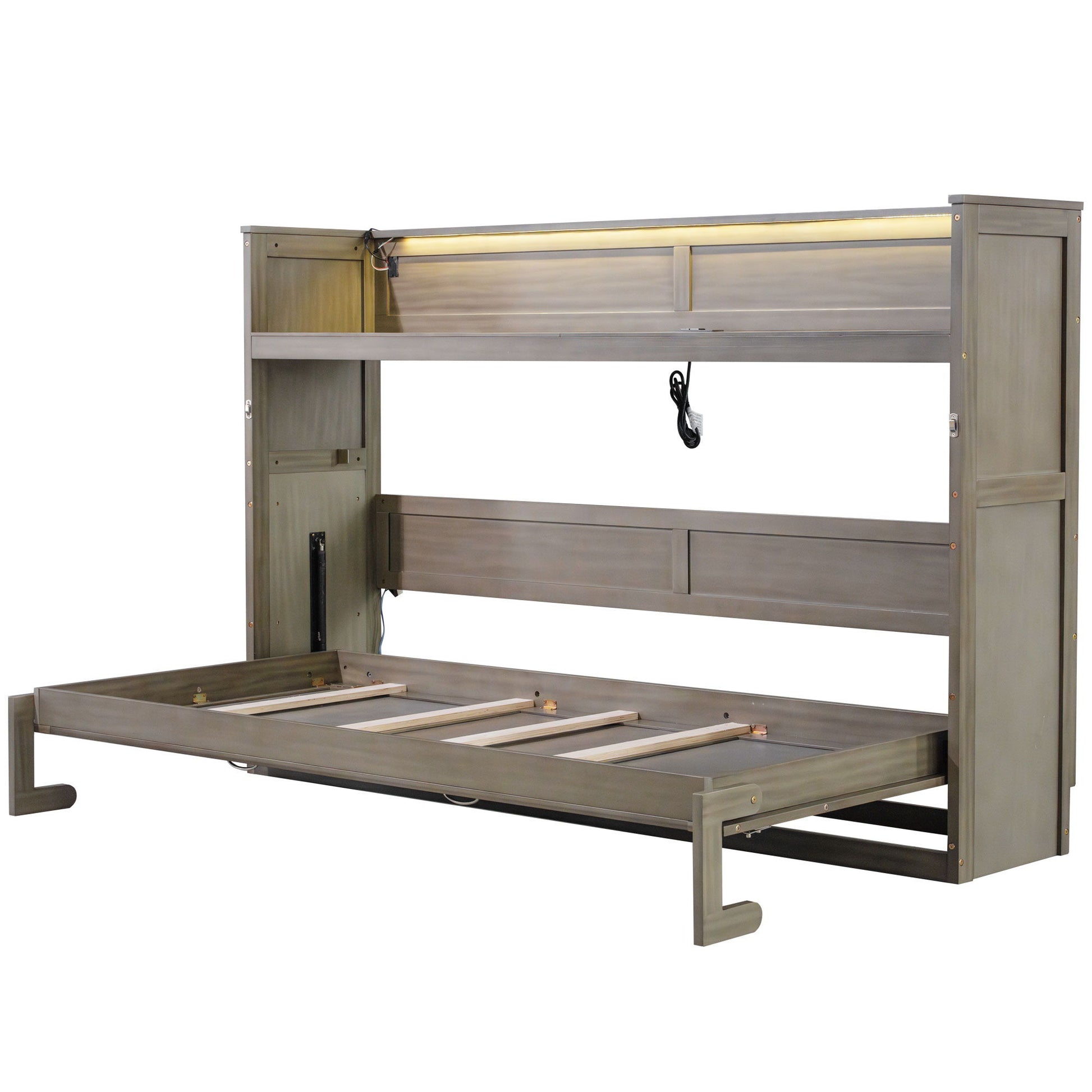 Murphy Bed With Desk, LED Light And USB Charging Station - The Sleep Loft - Online Mattress Showroom NYC