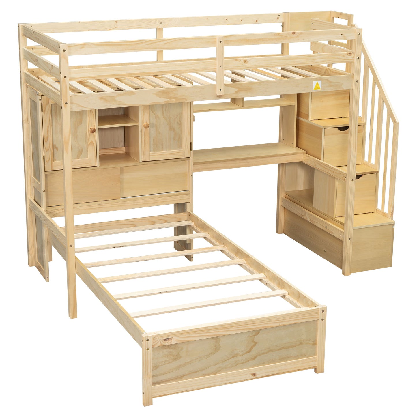 Loft Bed With Built In Desk And Staircase - The Sleep Loft - Online Mattress Showroom NYC