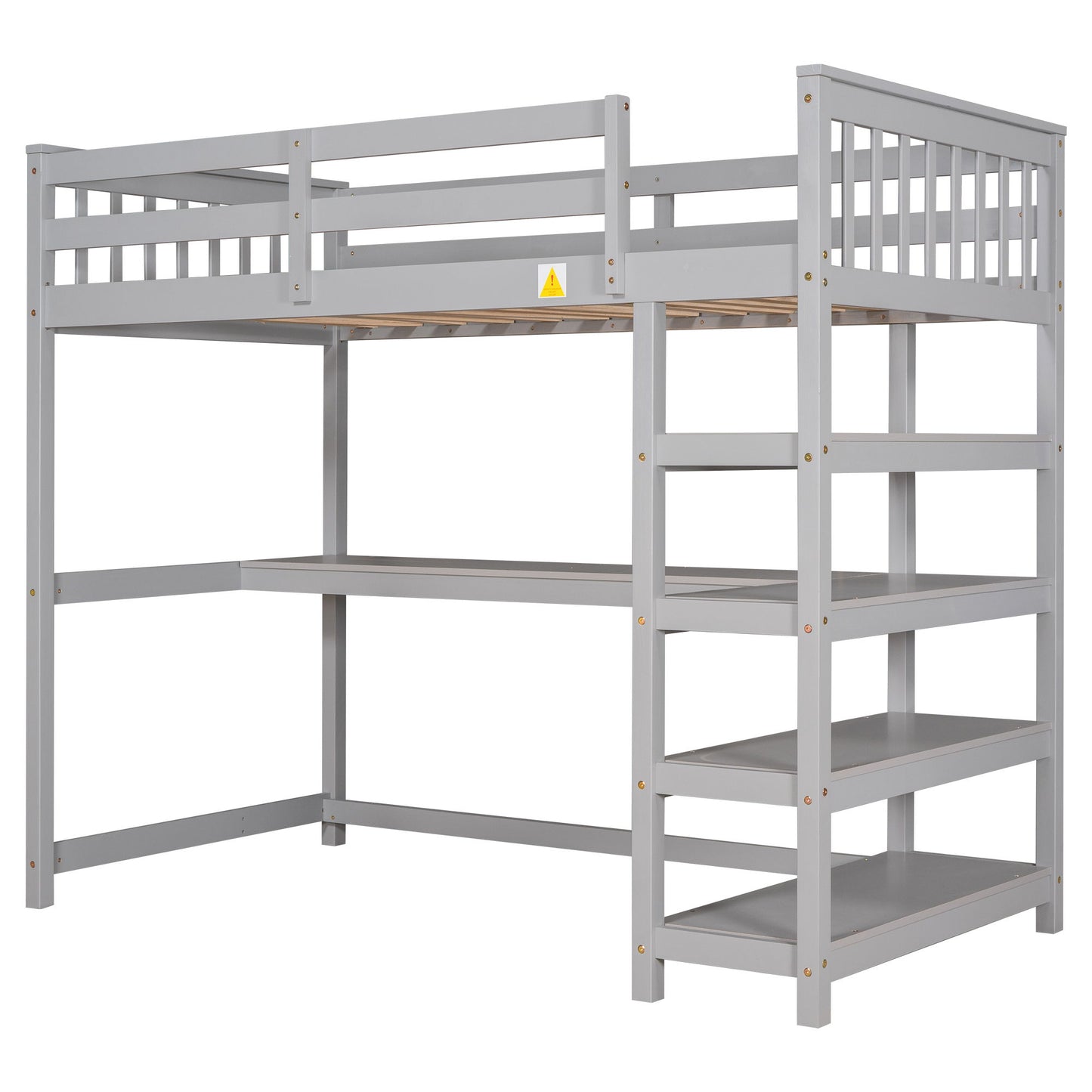 Loft Bed With Storage Shelves And Under Bed Desk - The Sleep Loft - Online Mattress Showroom NYC