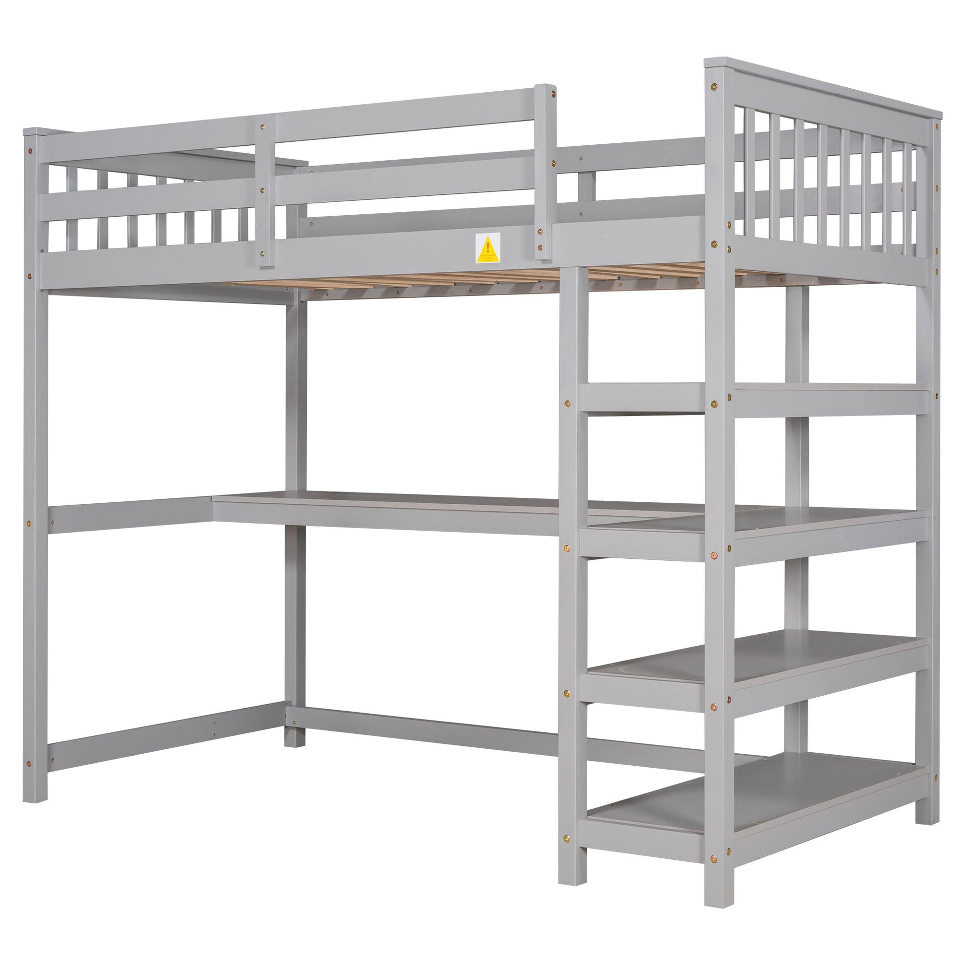 Loft Bed With Storage Shelves And Under Bed Desk - The Sleep Loft - Online Mattress Showroom NYC