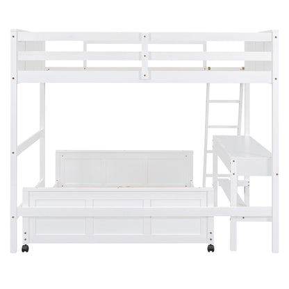 Full Over Full Bunk Bed With Desk - The Sleep Loft - Online Mattress Showroom NYC