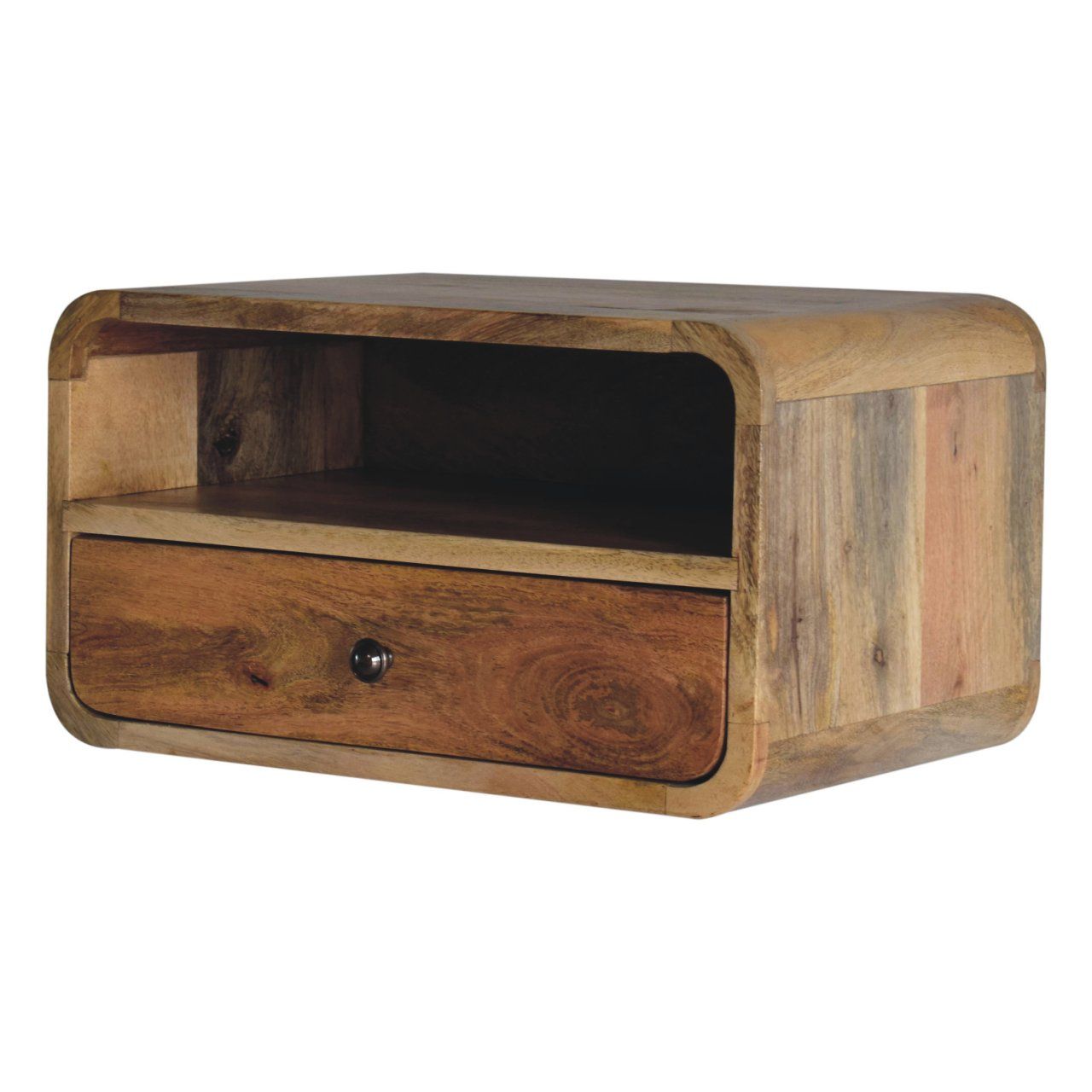 Curved Upper Slot Floating Nightstand - The Sleep Loft - Online Mattress Showroom NYC