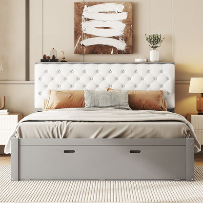 Platform Bed With Storage Headboard, Shoe Rack And 4 Drawers - The Sleep Loft - Online Mattress Showroom NYC