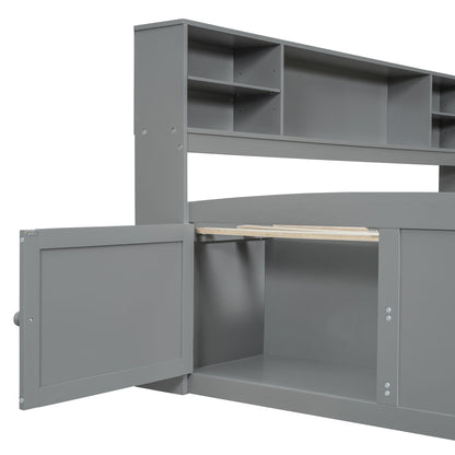 Daybed With 2 Bedside Cabinets, Upper Shelves And 4 Drawers - The Sleep Loft - Online Mattress Showroom NYC