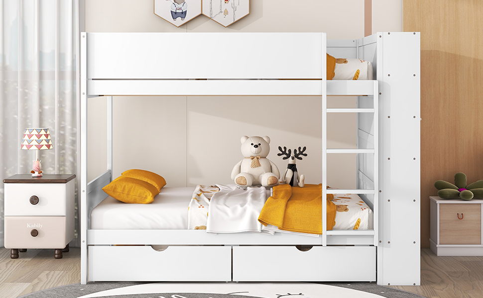 Bunk Bed With 2 Drawers And Multi Layer Cabinet - The Sleep Loft - Online Mattress Showroom NYC