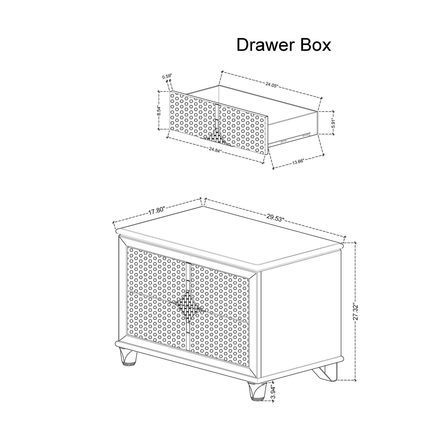 Uriuni - Nightstand - Gold / White - The Sleep Loft - Online Mattress Showroom NYC