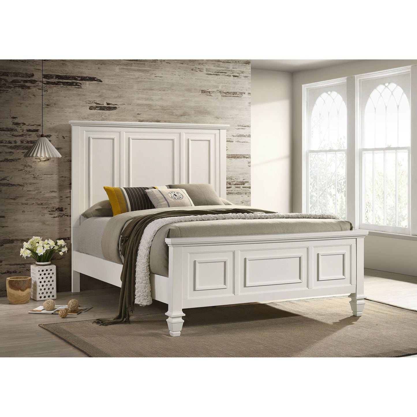 Copper - Queen Panel Bed With Structured Headboard And Slatted Design - White - The Sleep Loft - Online Mattress Showroom NYC