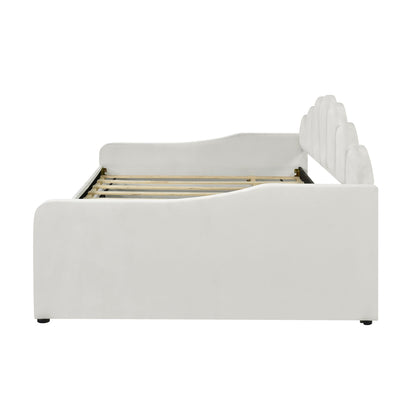 Upholstery Daybed Frame With Shell Shaped Backrest - The Sleep Loft - Online Mattress Showroom NYC