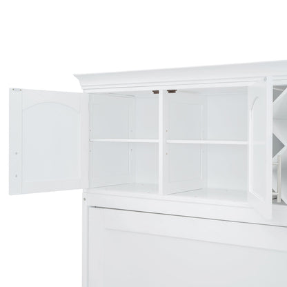 Murphy Wall Bed With Top Cabinets & Wine Rack - The Sleep Loft - Online Mattress Showroom NYC