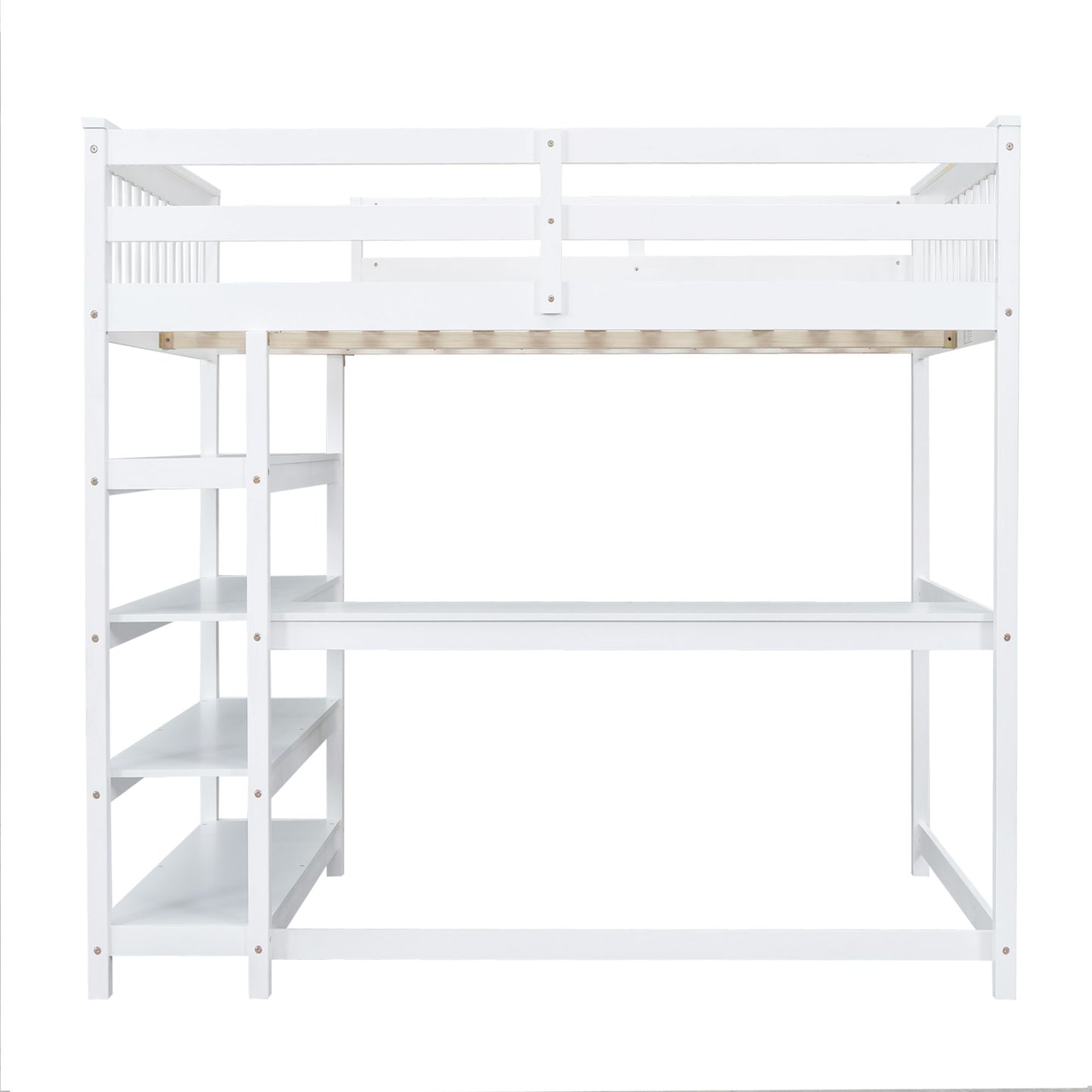 Loft Bed With Storage Shelves And Under Bed Desk - The Sleep Loft - Online Mattress Showroom NYC