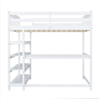 Loft Bed With Storage Shelves And Under Bed Desk - The Sleep Loft - Online Mattress Showroom NYC