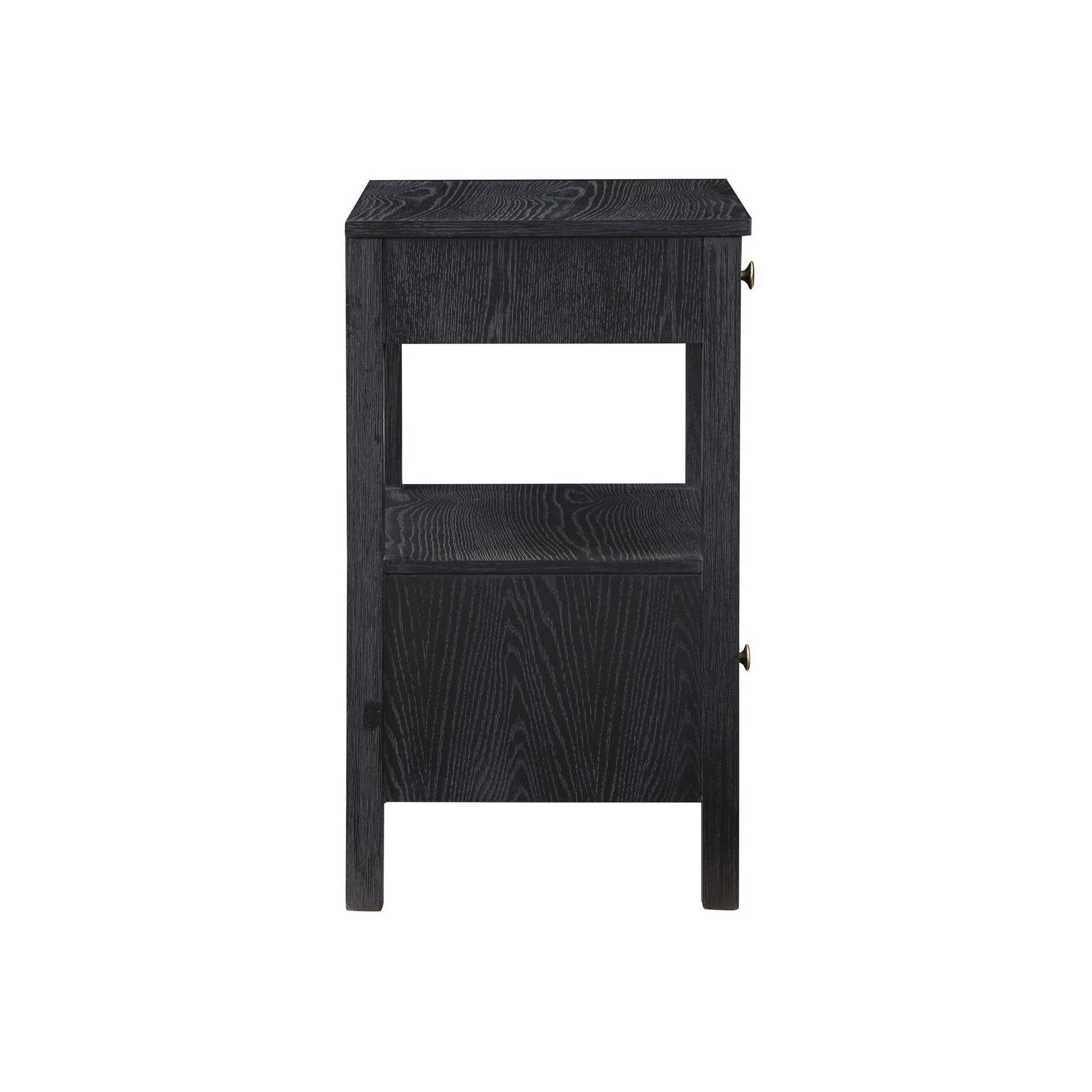 Danielle - 2 Drawer Nightstand With Knobs - Black - The Sleep Loft - Online Mattress Showroom NYC