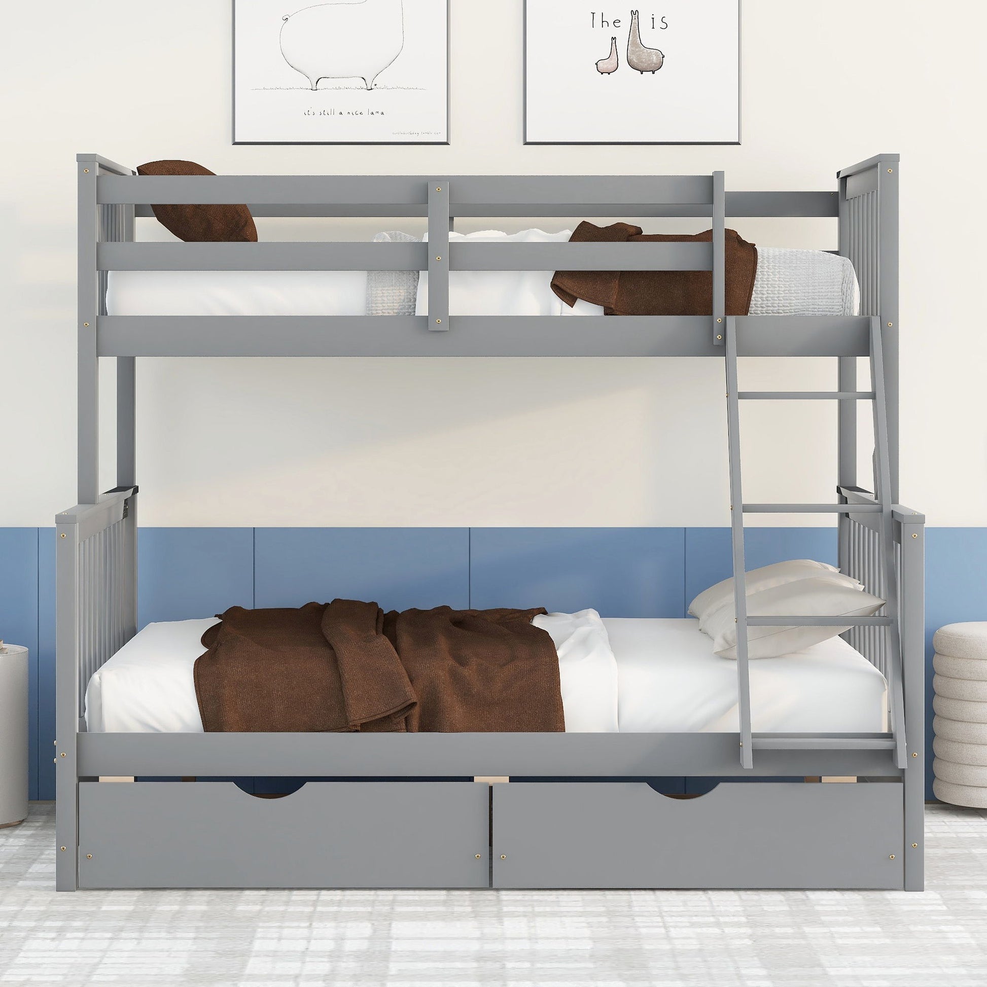 Bunk Bed With Ladders And 2 Storage Drawers - The Sleep Loft - Online Mattress Showroom NYC