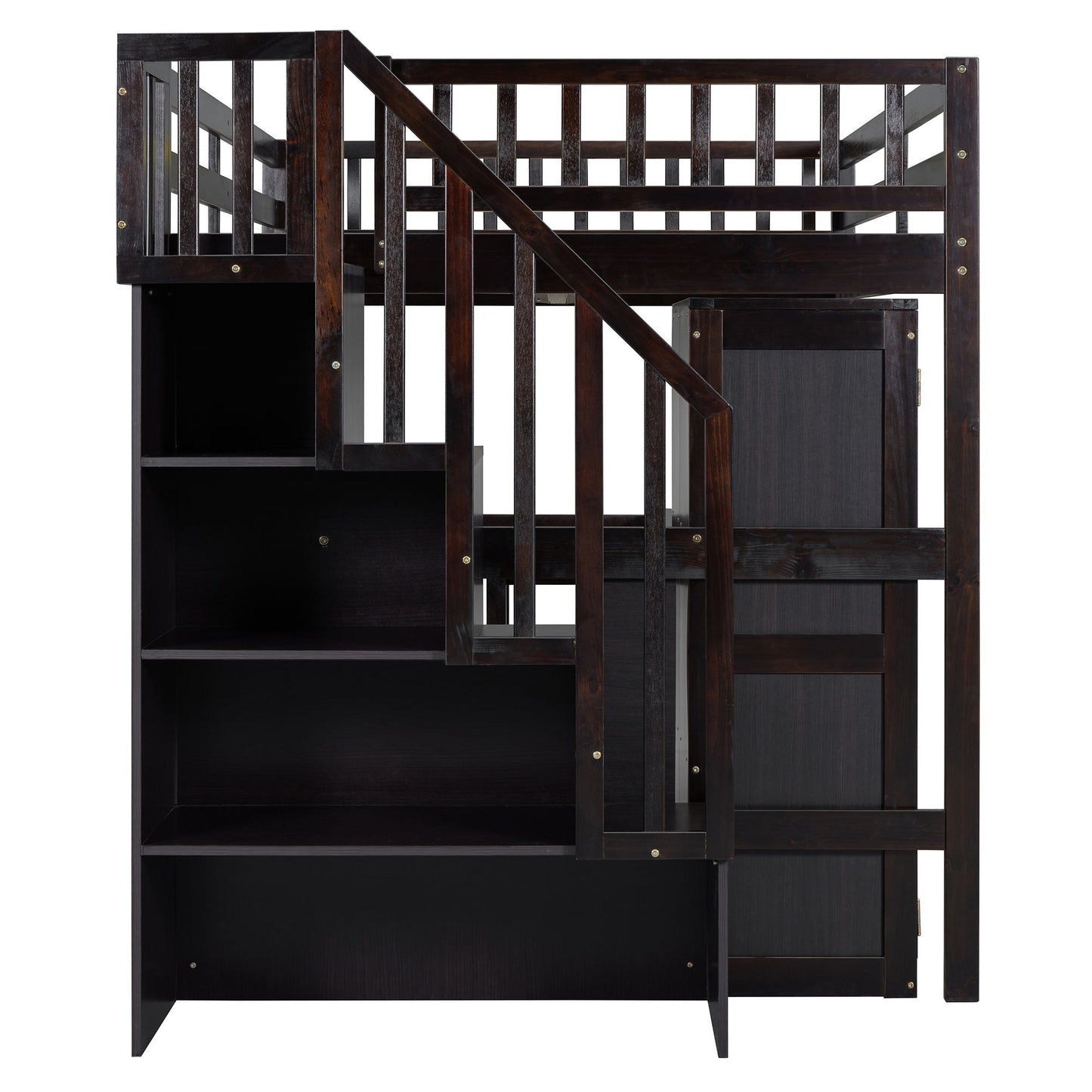 Loft Bed With Stairs, Bookshelf, Drawers, Desk & Wardrobe, Space Saving Multifunctional Furniture - The Sleep Loft - Online Mattress Showroom NYC